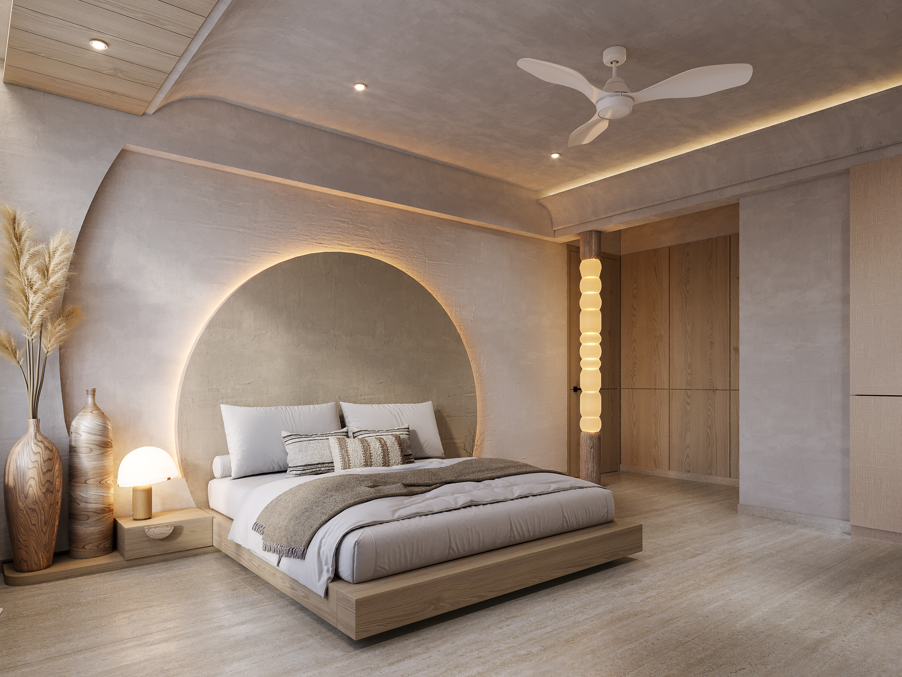 Arch Residence – Bedroom 2, architectural 3D visualisation by Form Arc Visuals
