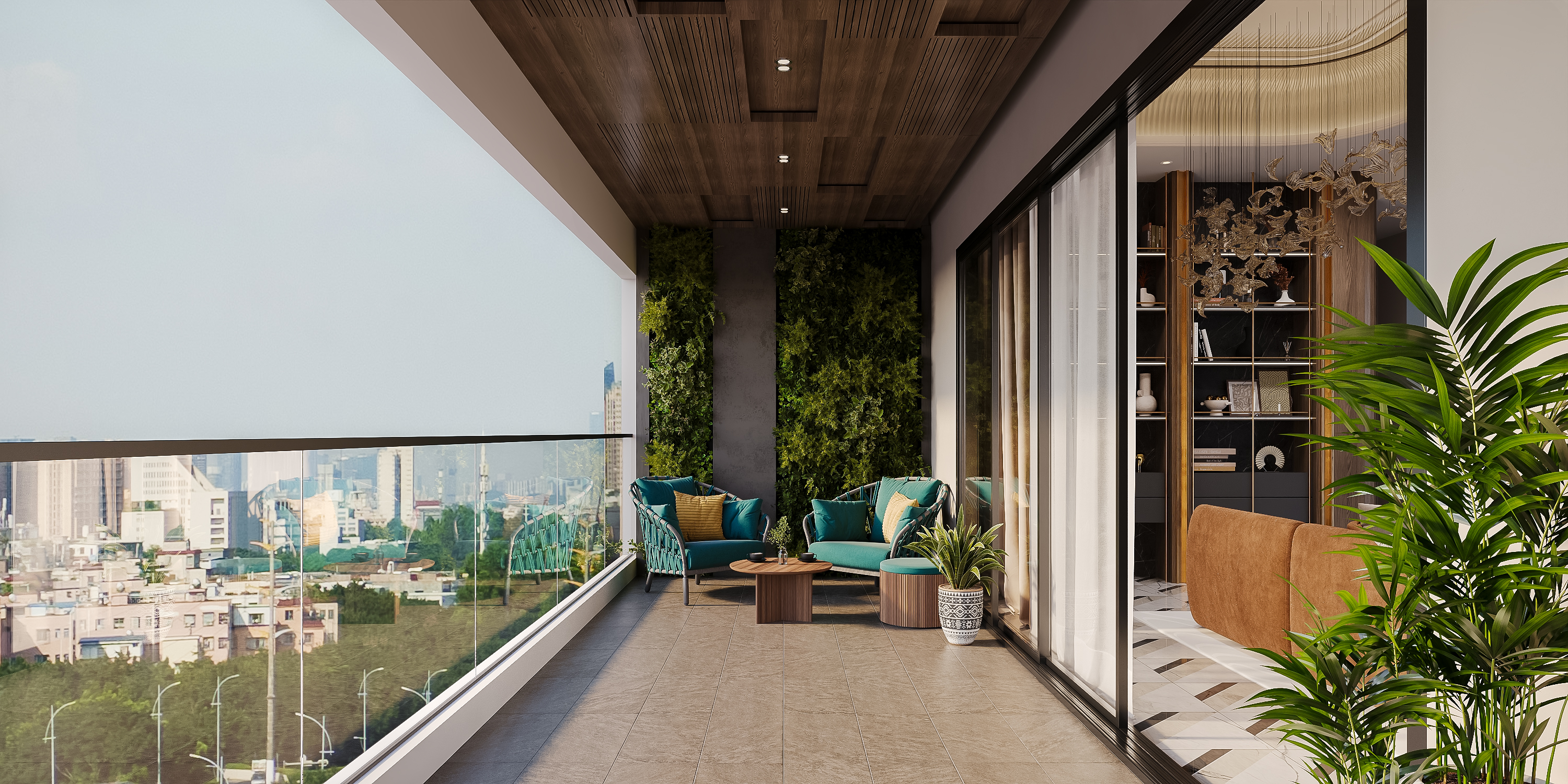 Contemporary Residence – Balcony Lounge, architectural 3D visualisation by Form Arc Visuals