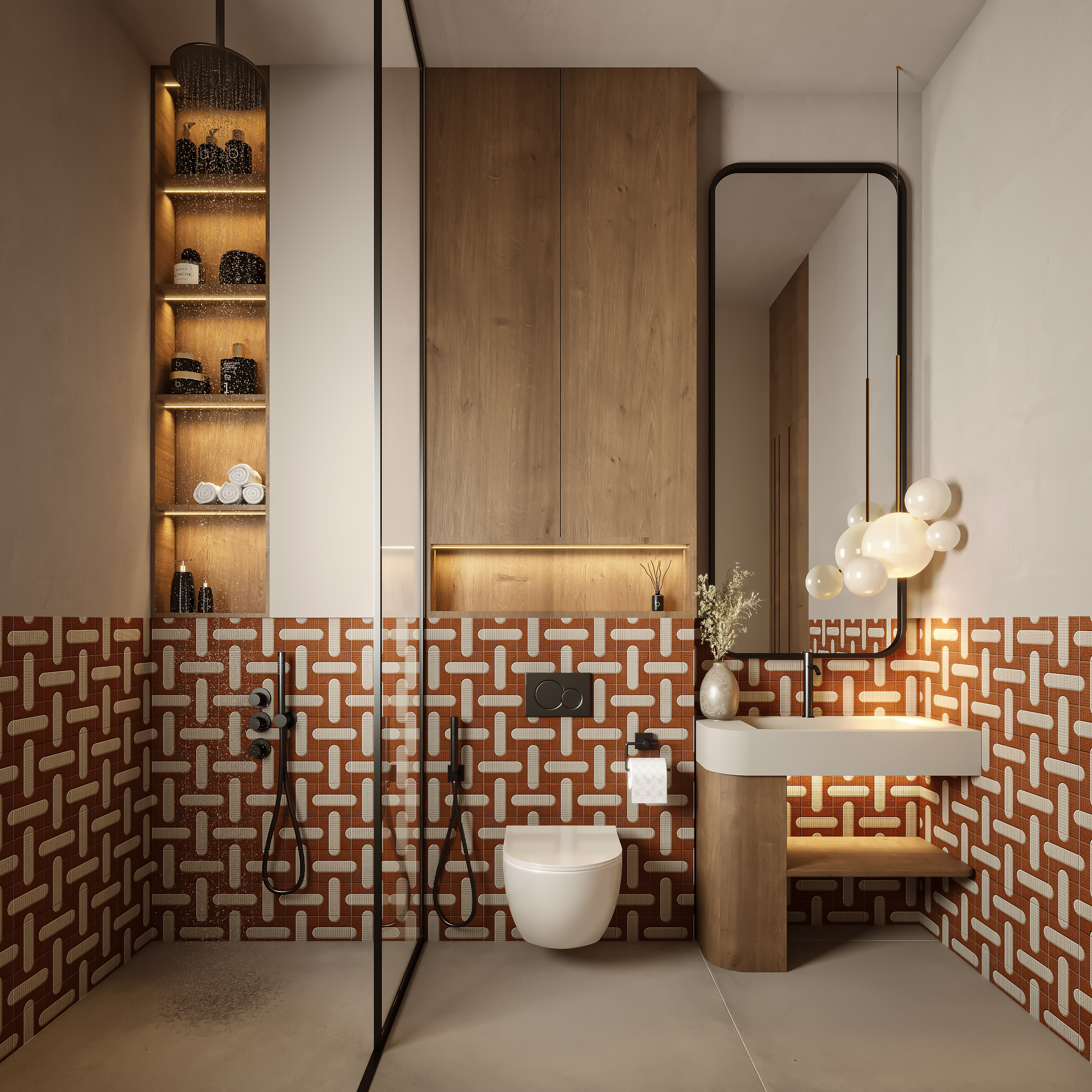 Contemporary Residence – Bathroom, architectural 3D visualisation by Form Arc Visuals