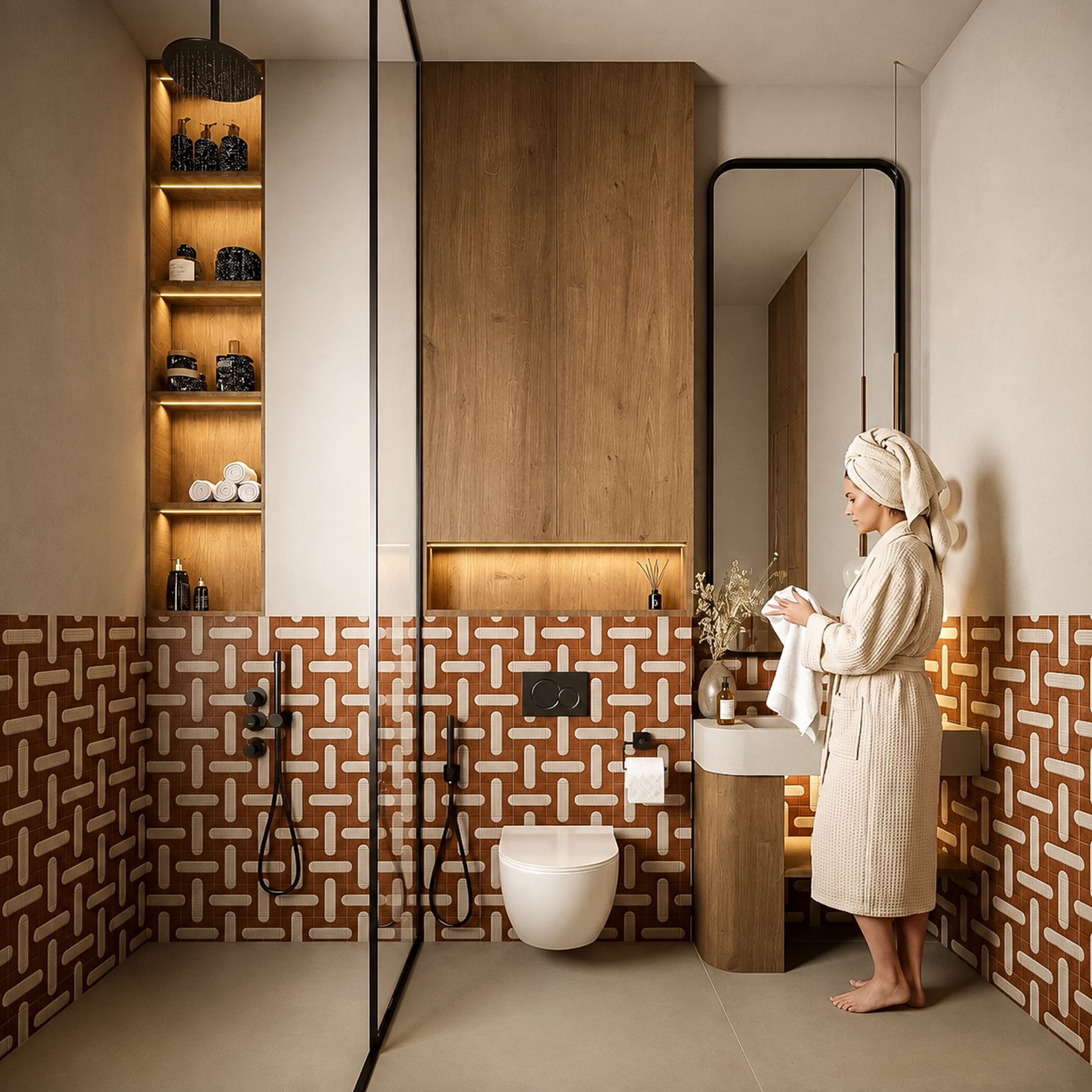 Contemporary Residence – Bathroom - Lifestyle, architectural 3D visualisation by Form Arc Visuals
