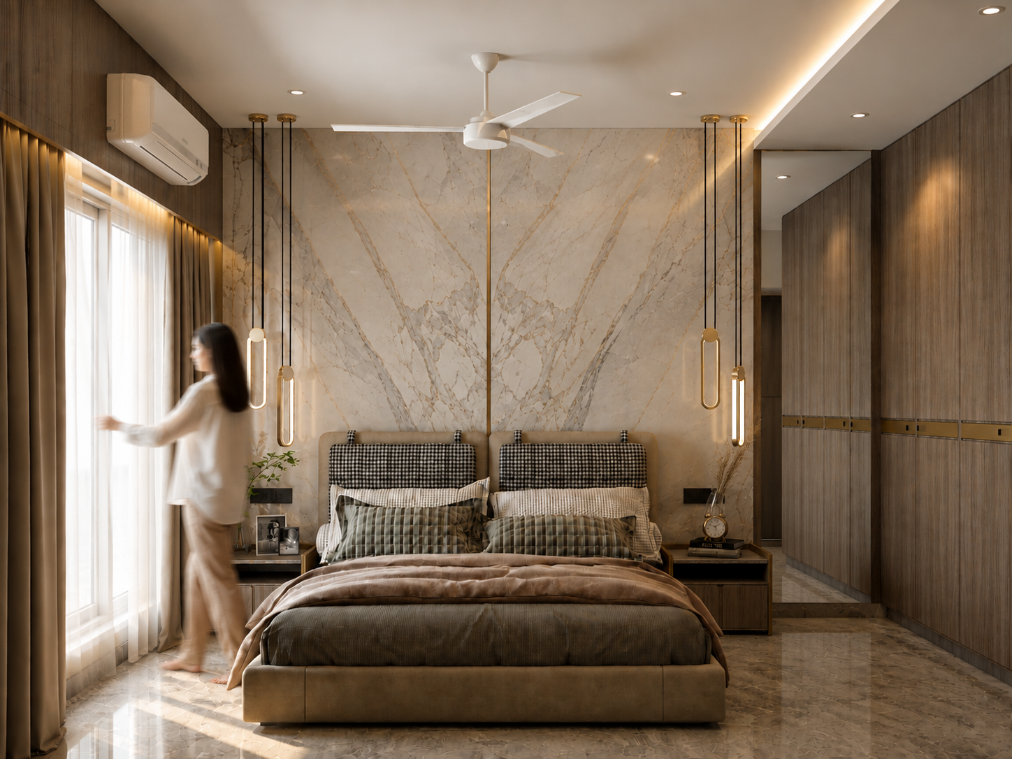 Open-Plan Apartment – Bedroom, architectural 3D visualisation by Form Arc Visuals