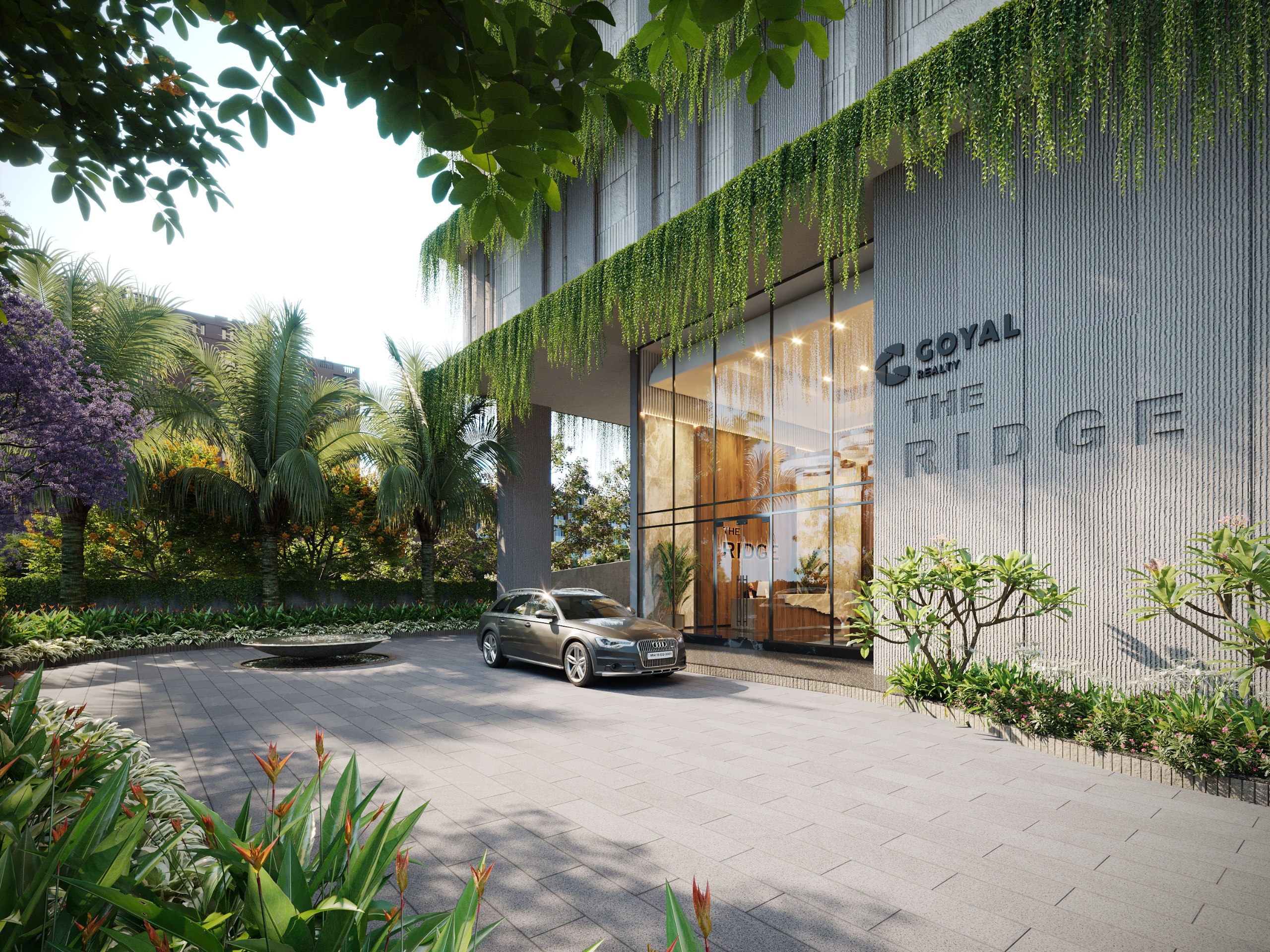 Residential Tower & Arrival Court – Entrance Drop-Off, architectural 3D visualisation by Form Arc Visuals