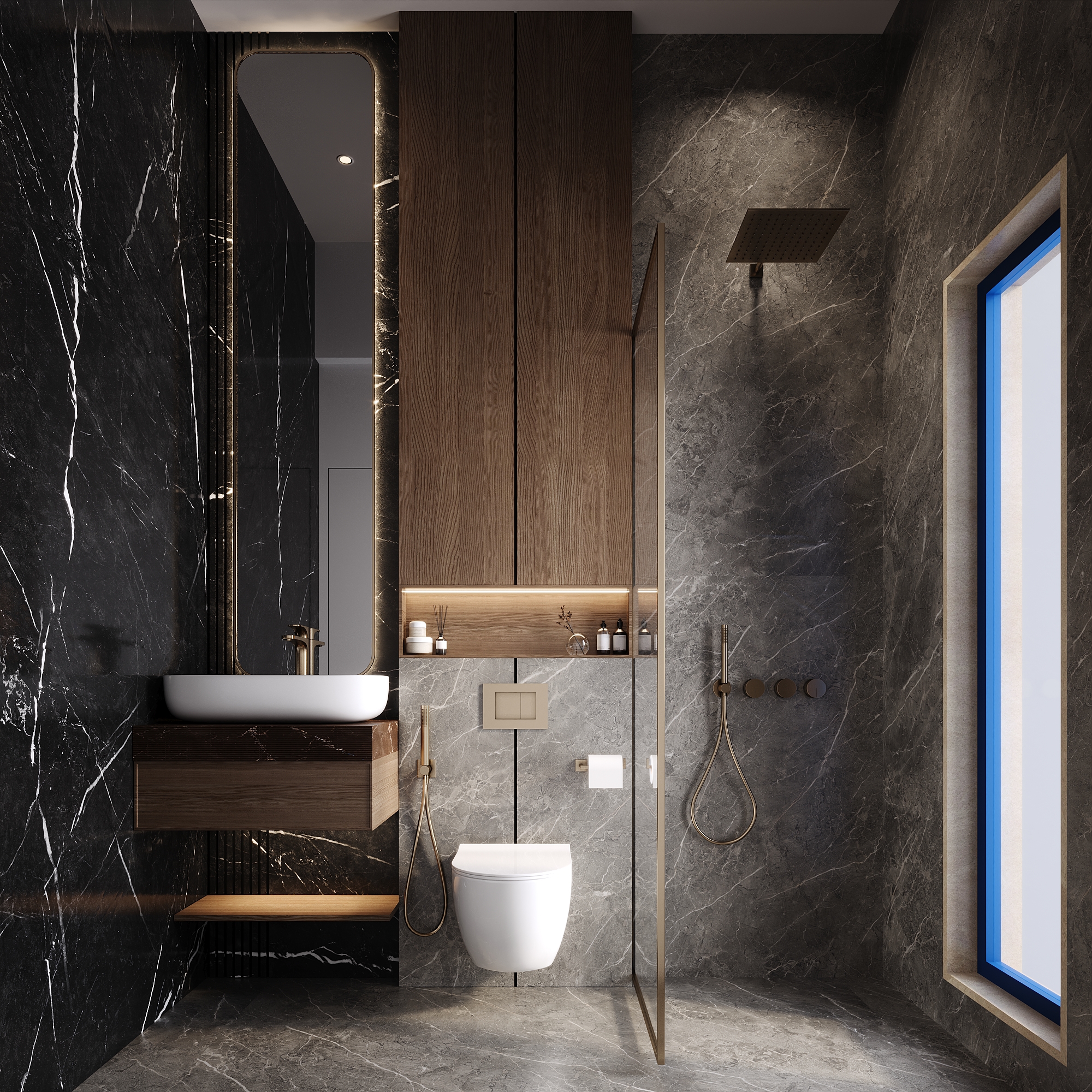Residential Unit Types – Unit 1-2 - Bathroom 1, architectural 3D visualisation by Form Arc Visuals