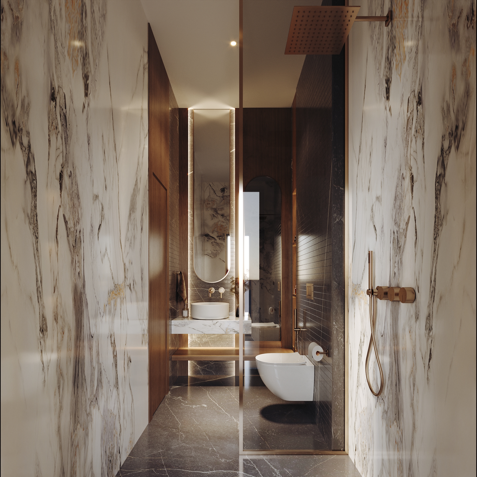 Residential Unit Types – Unit 1-2 - Bathroom 2, architectural 3D visualisation by Form Arc Visuals