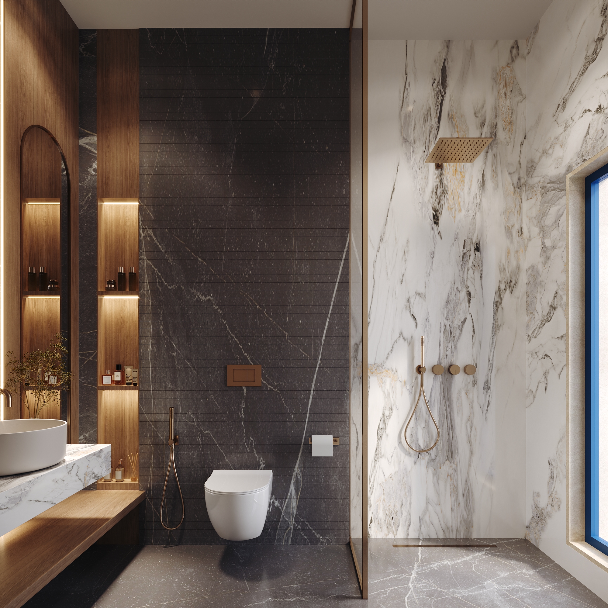Residential Unit Types – Unit 1-2 - Bathroom 2 - Alt, architectural 3D visualisation by Form Arc Visuals
