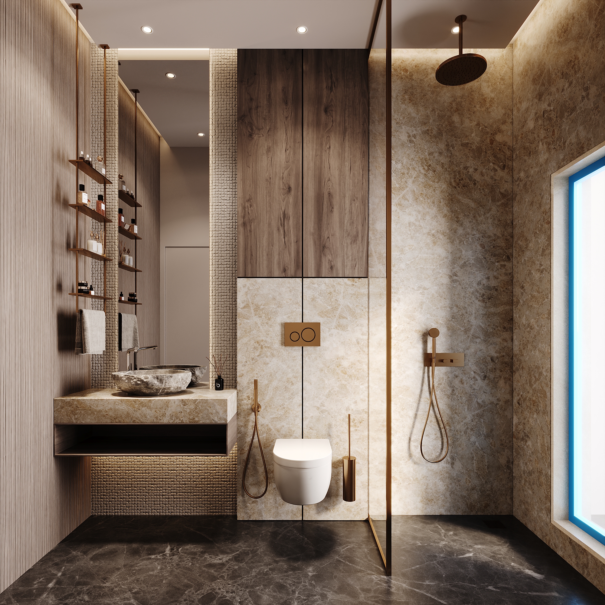 Residential Unit Types – Unit 1-2 - Bathroom 3, architectural 3D visualisation by Form Arc Visuals